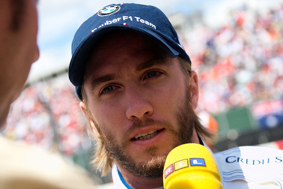 BMW Sauber driver Nick Heidfeld gives an interview to German TV
