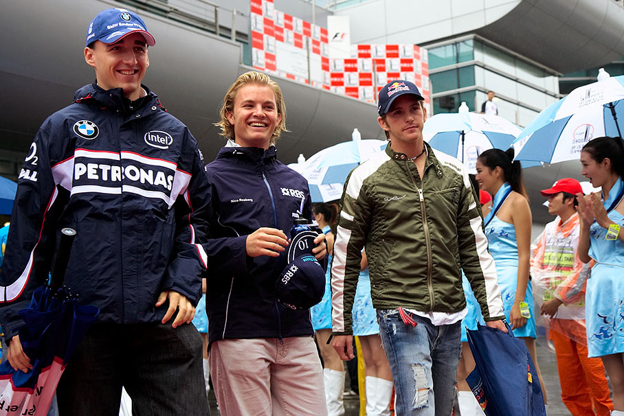 Robert Kubica, Nico Rosberg and Scott Speed