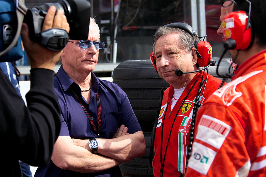 Ferrari principal Jean Todt with Kimi's manager Steve Robertson