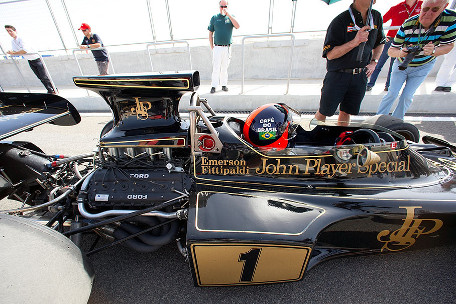 Emerson Fittipaldi (Formula 1 World Champion in 1972 and 1974) in his World Championship-winning 1972 Lotus 72D