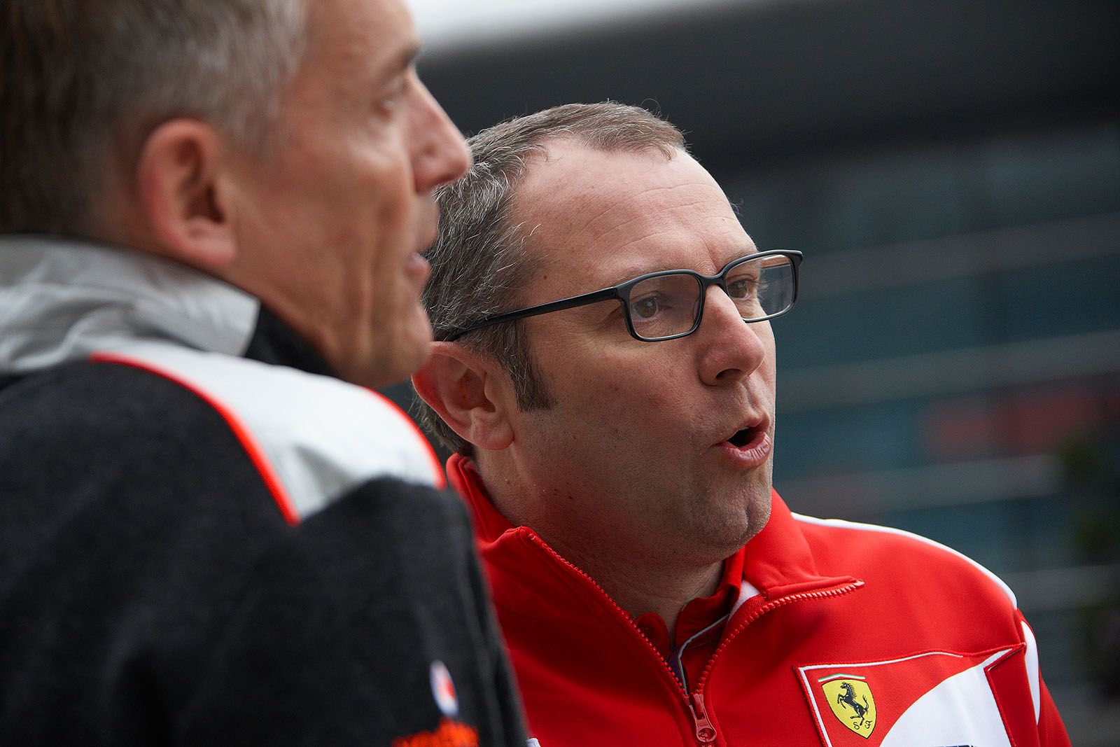 Ferrari team boss Stefano Domenicali with McLaren's Martin Whitmarsh