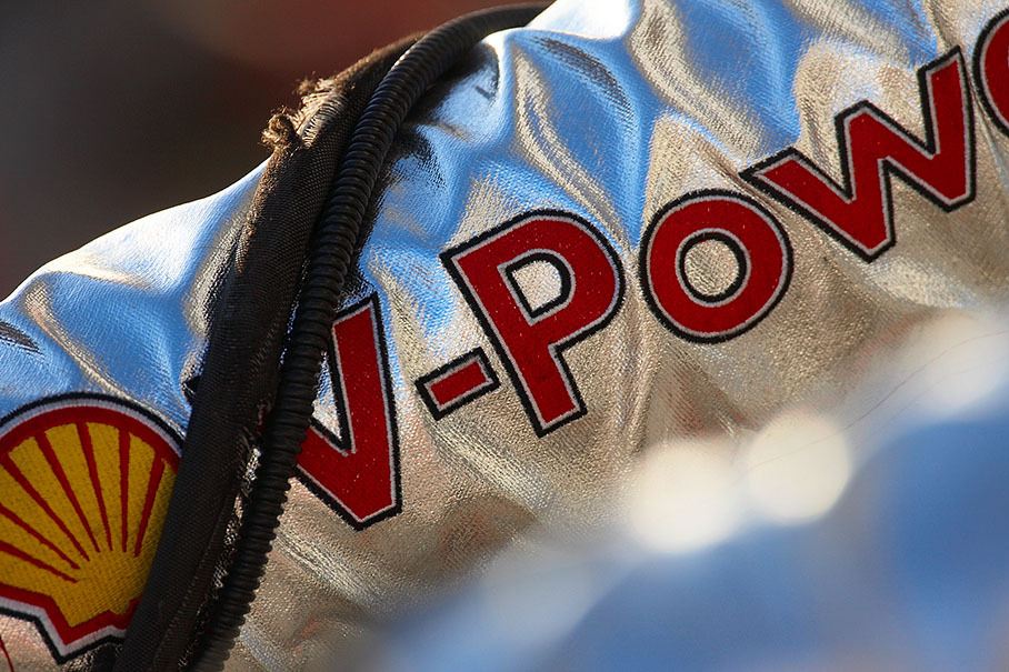 Shell branding on a fuel hose