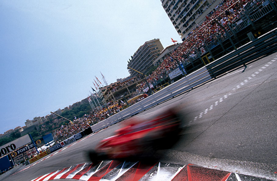 A Ferrari flashing by