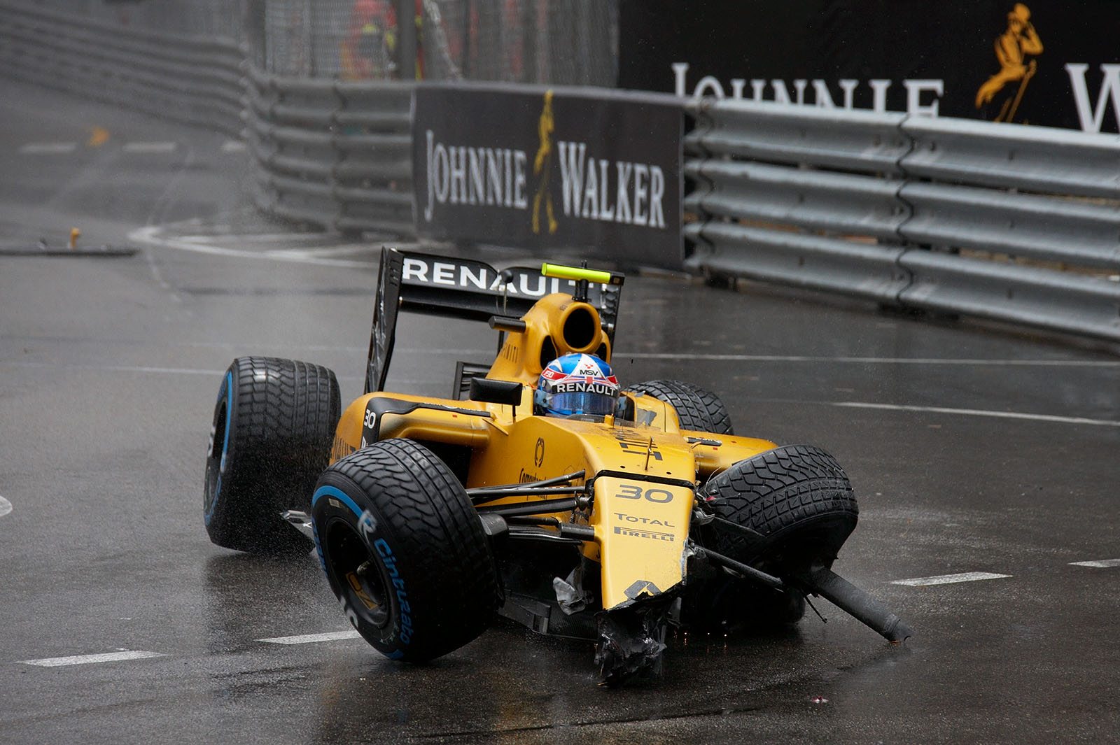 Jolyon Palmer, Renault, pushed to hard in the early laps, Monte Carlo Grand Prix, 2016