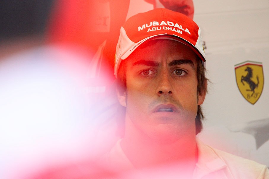 Fernando Alonso in Ferrari's pits