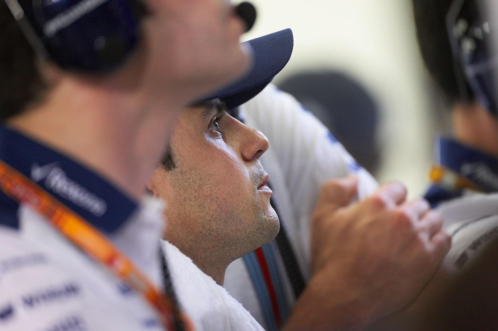 Felipe Massa at the Williams pitwall