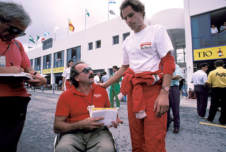 Clay Regazzoni with Ferrari driver Gerhard Berger