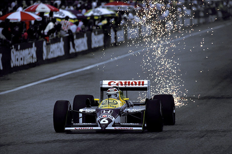 World Championship leader Nelson Piquet in his Williams-Honda