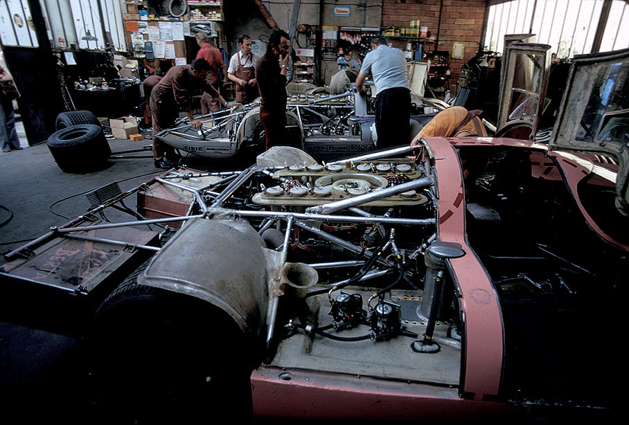 View into the 'pits' of the Martini International Racing Team