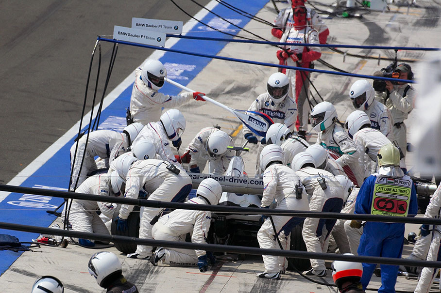 Pit stop of Robert Kubica