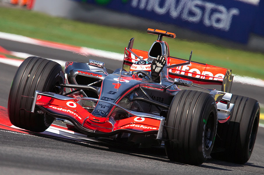 Local hero Fernando Alonso waves to his fans