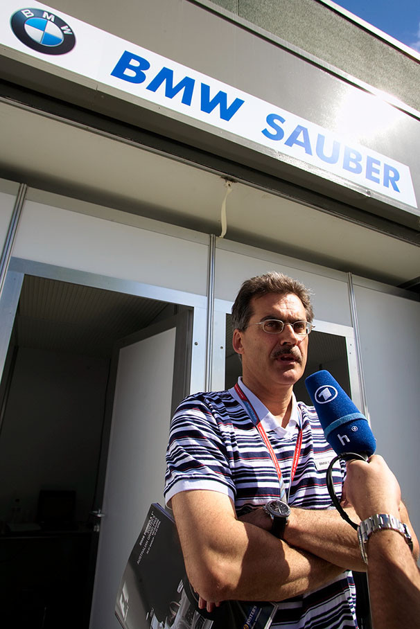 BMW Motorsport director Mario Theissen giving an informal interview
