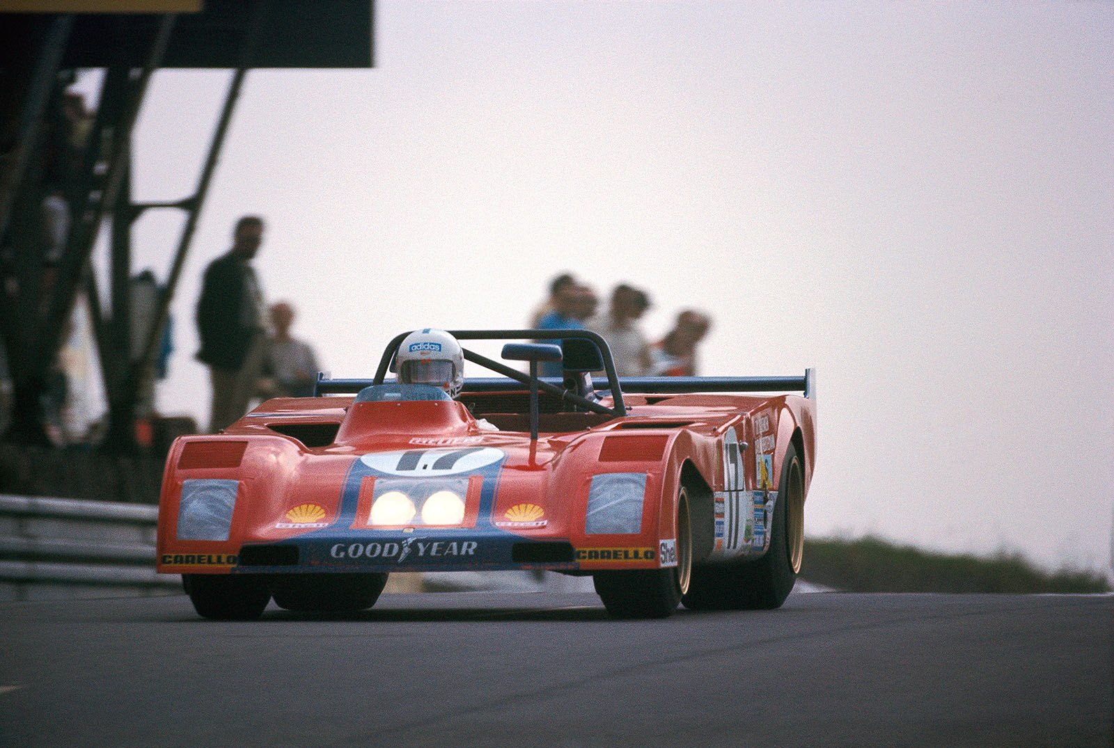 The Ferrari 312 PB #0892 of Tim Schenken (AUS) and Carlos Reutemann (RA)