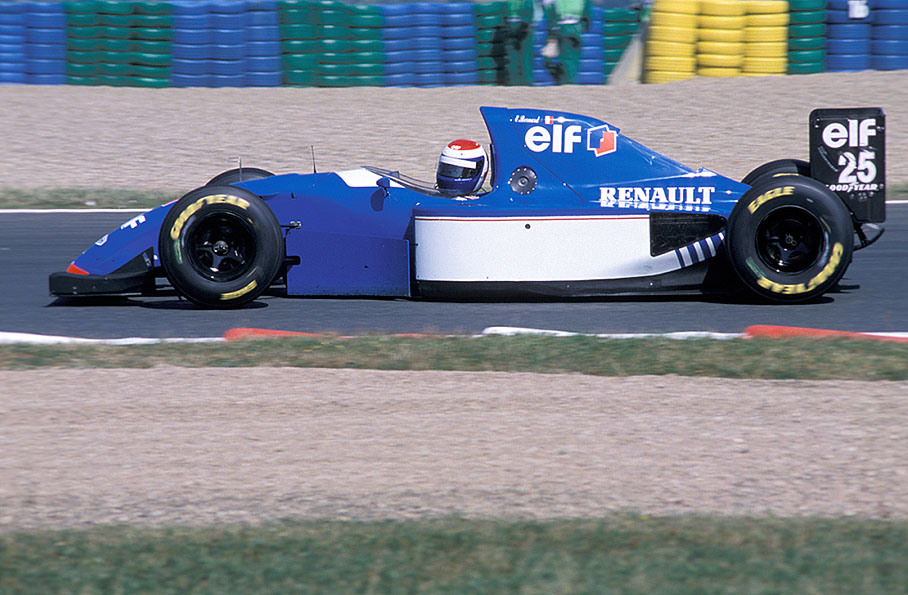 Eric Bernard in a quite unbranded Ligier-Renault
