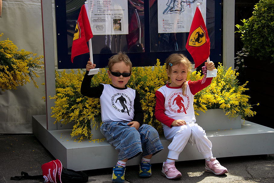 Two young Ferrari fans