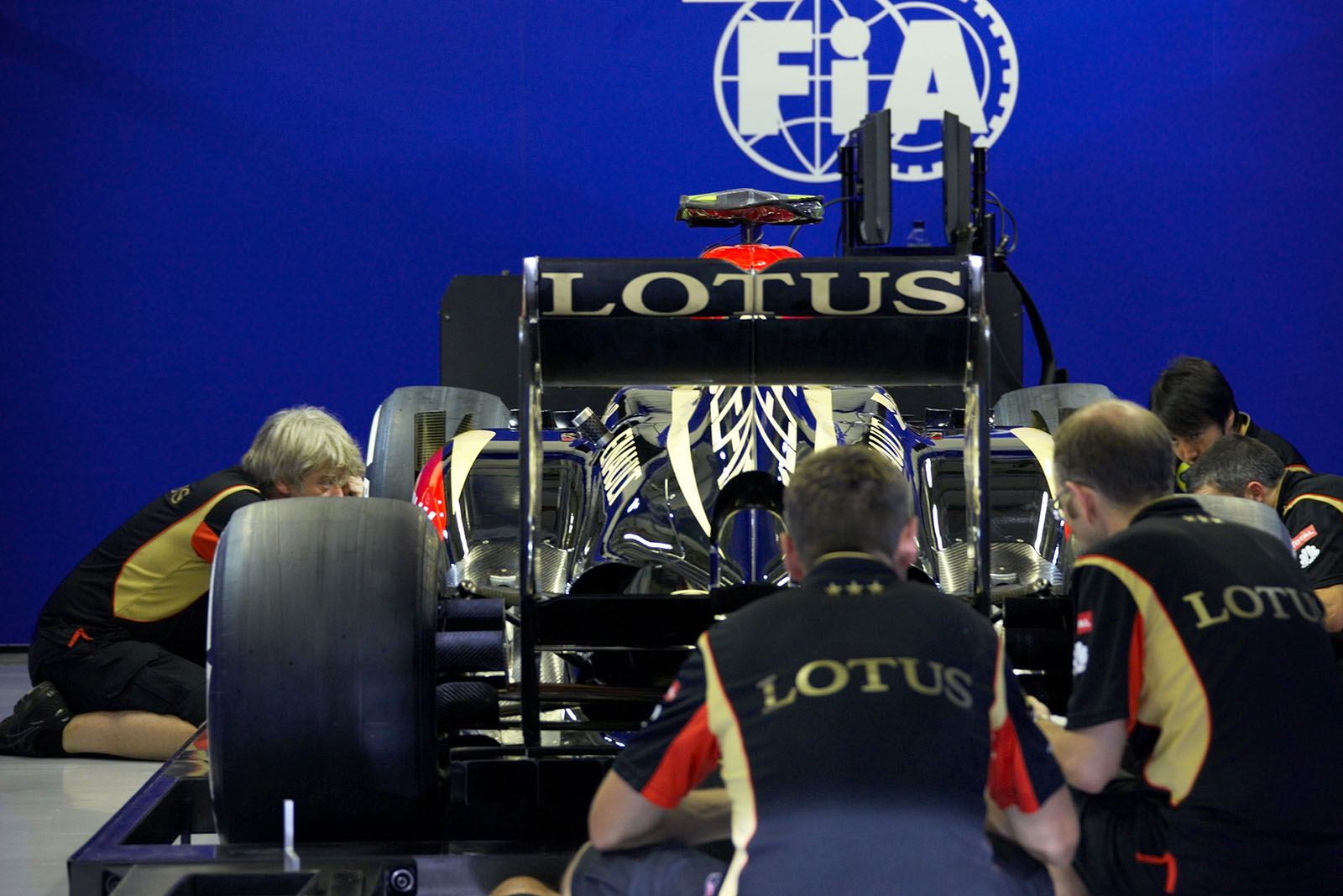 Grosjean's Lotus at scrutineering