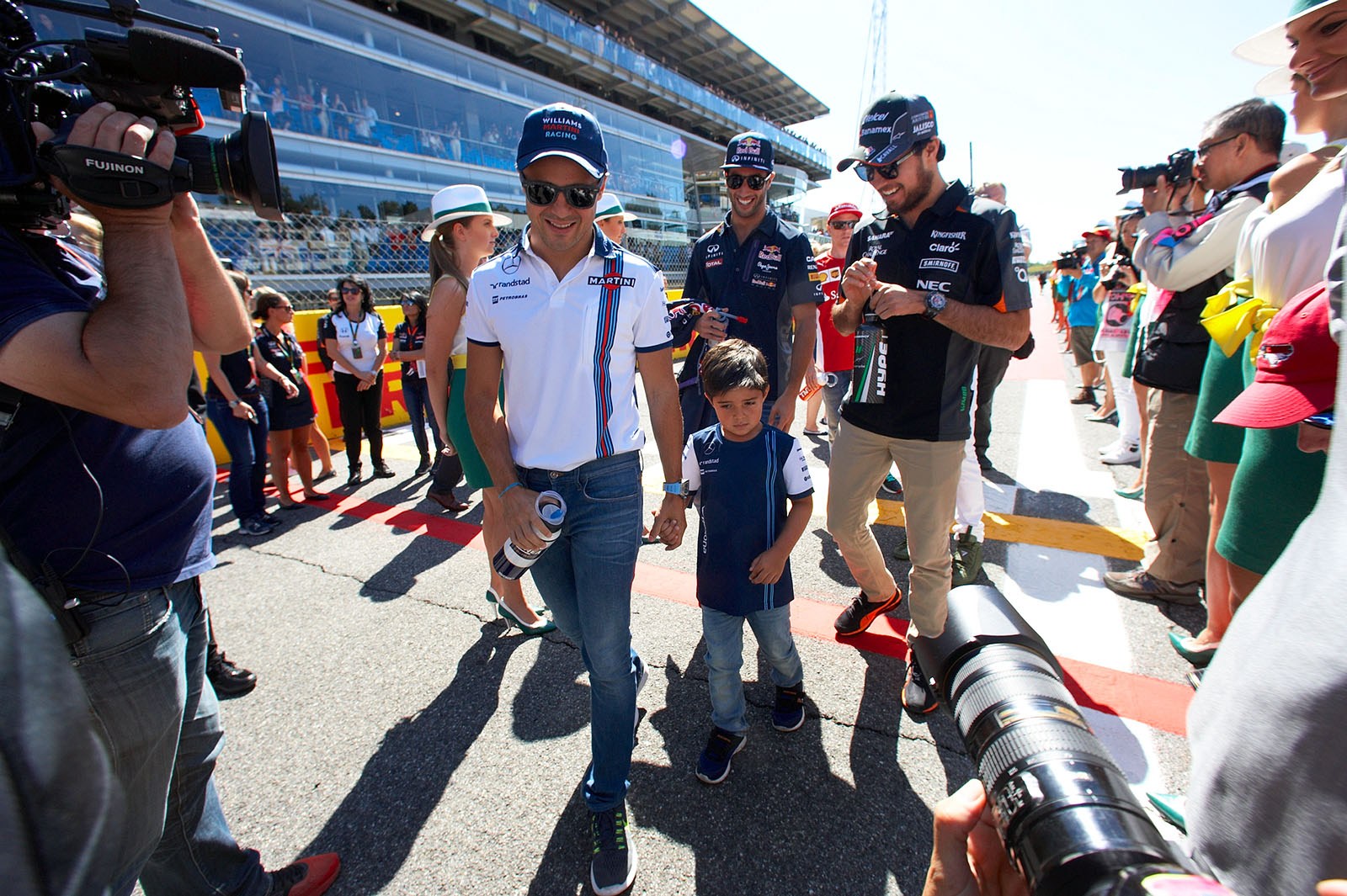 Williams driver Felipe Massa with his son Felipinho