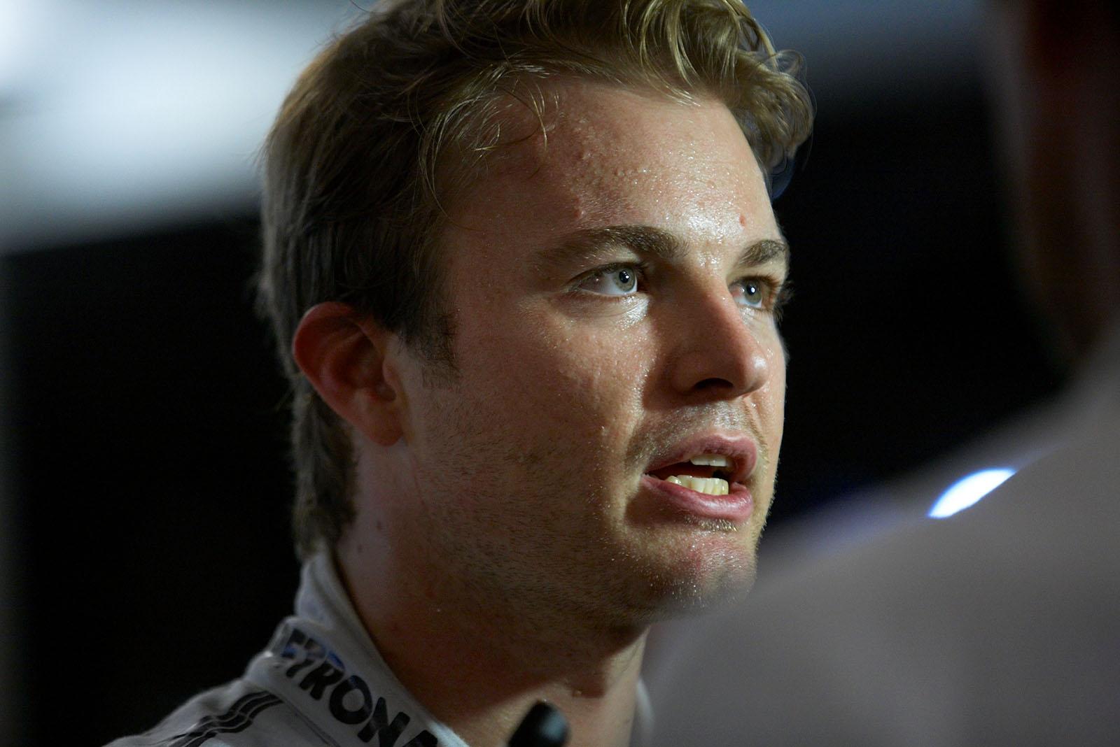 A real sweaty Nico Rosberg after qualifying