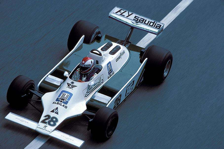 Later second placed Clay Regazzoni on Williams-Cosworth