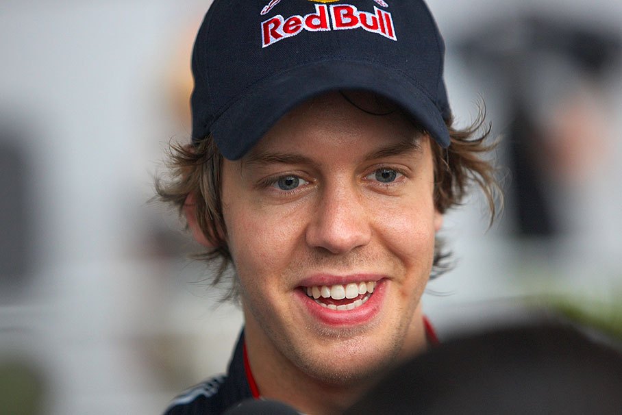 Sebastian Vettel after qualifying in a good mood as always