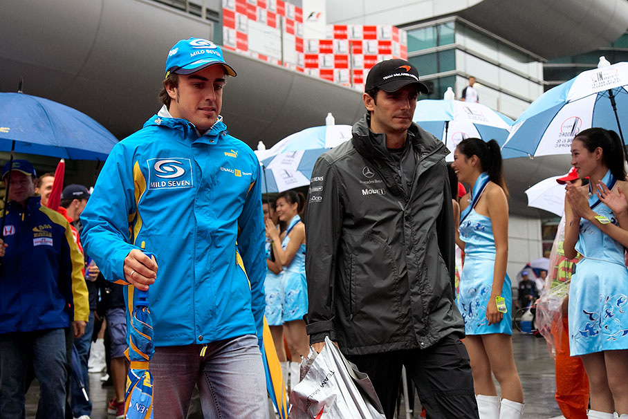 Spaniards Fernando Alonso and Pedro de la Rosa