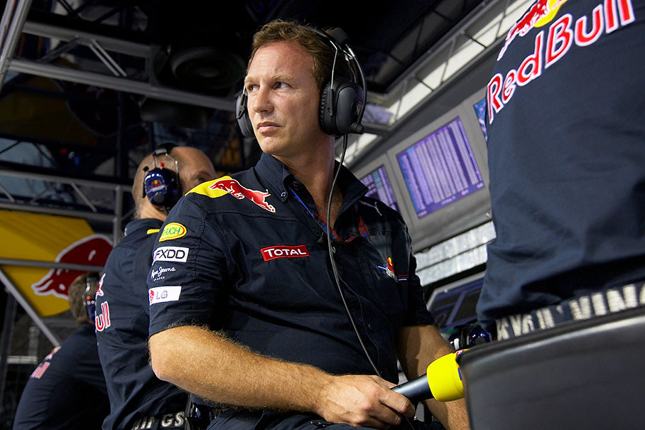 Red Bull Team boss Christian Horner at the pitwall