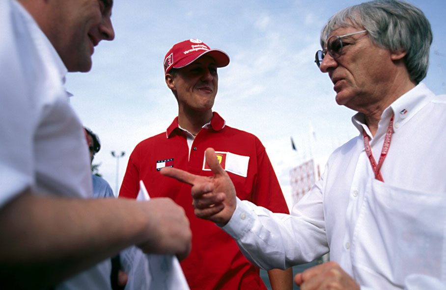 Ecclestone with Michael Schumacher