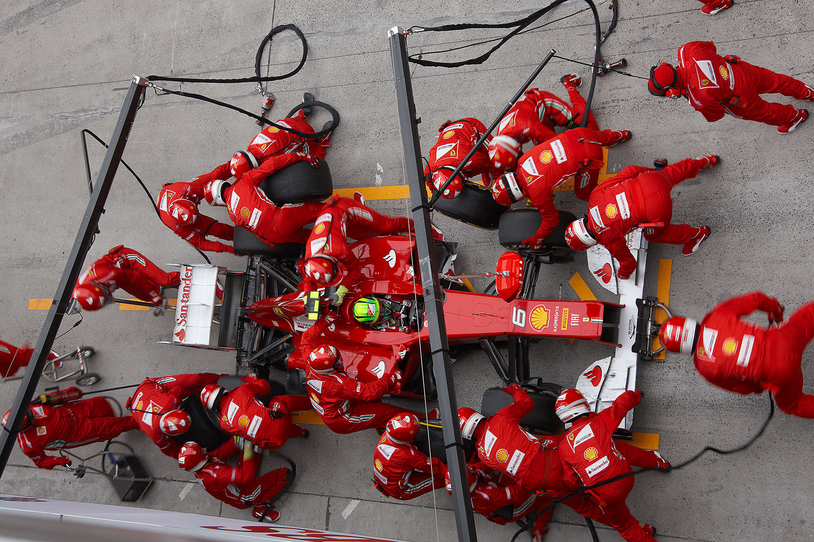 Felipe Massa stops at Ferrari pits