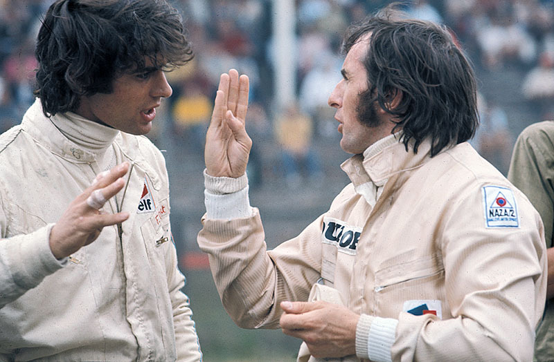 Jackie Stewart and Francois Cevert discuss with gestures, Dutch GP Zandvoort 1970