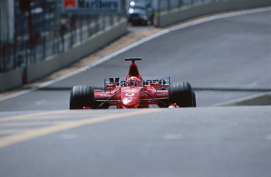 Michael Schumacher climbing the hill