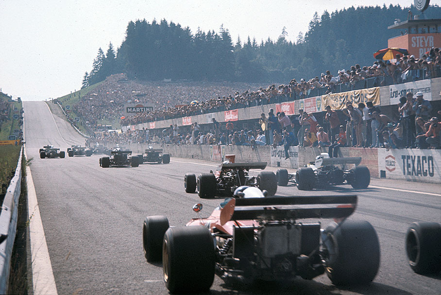 Start of the Austrian GP Zeltweg 1972