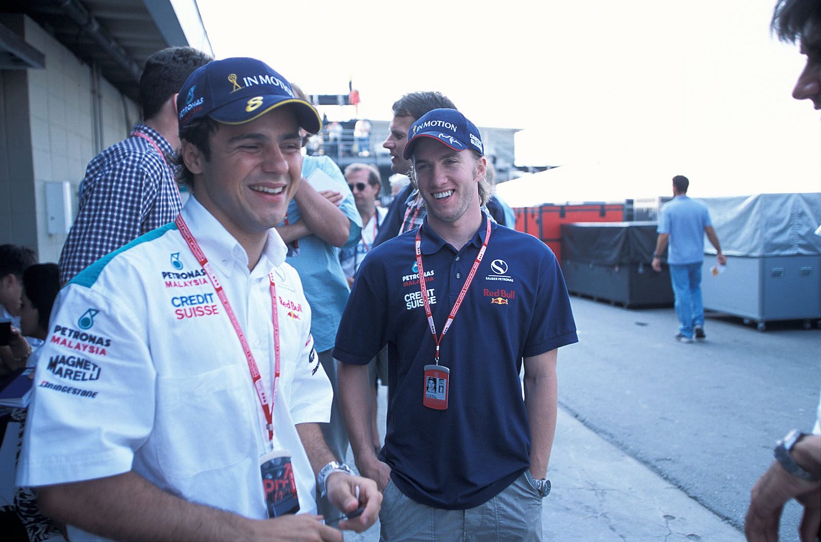 Sauuber drivers Nick Heidfeld and Felipe Massa