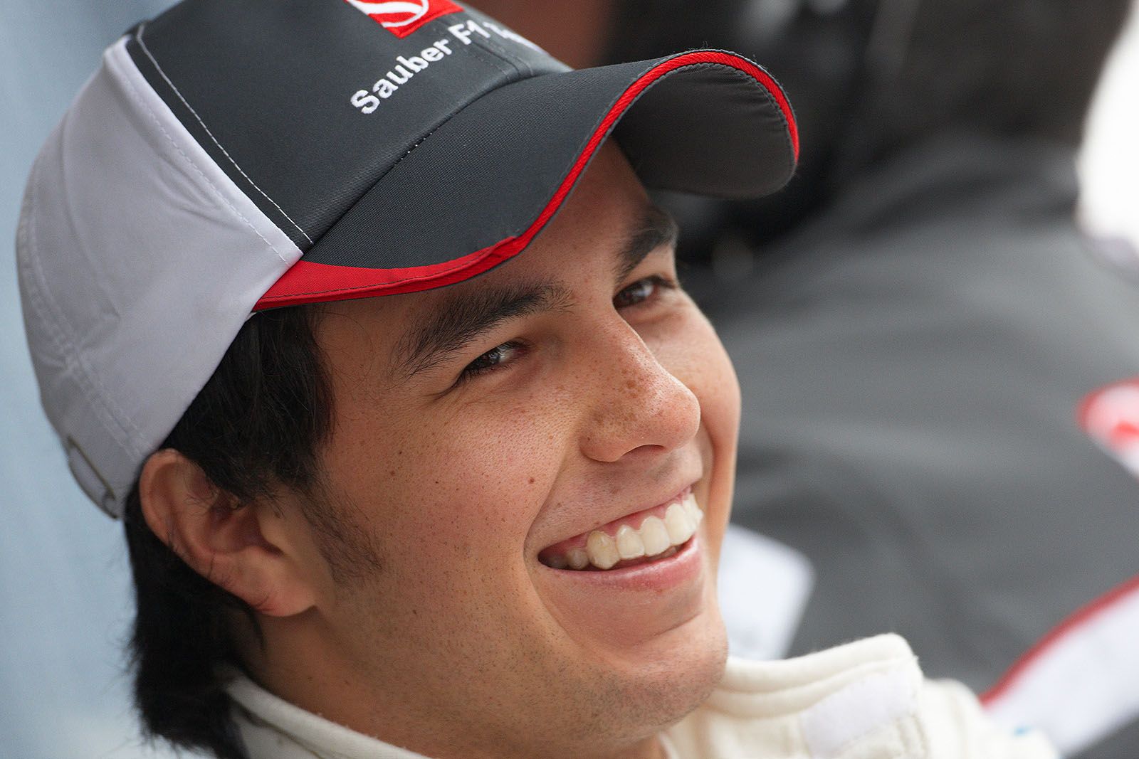 Sauber's happy Sergio Perez