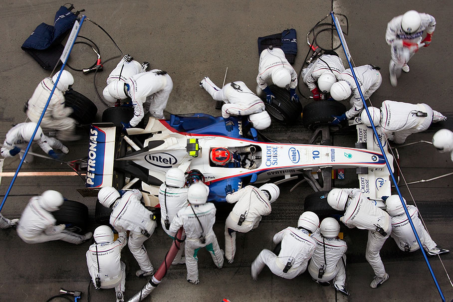 Robert Kubica's pit stop