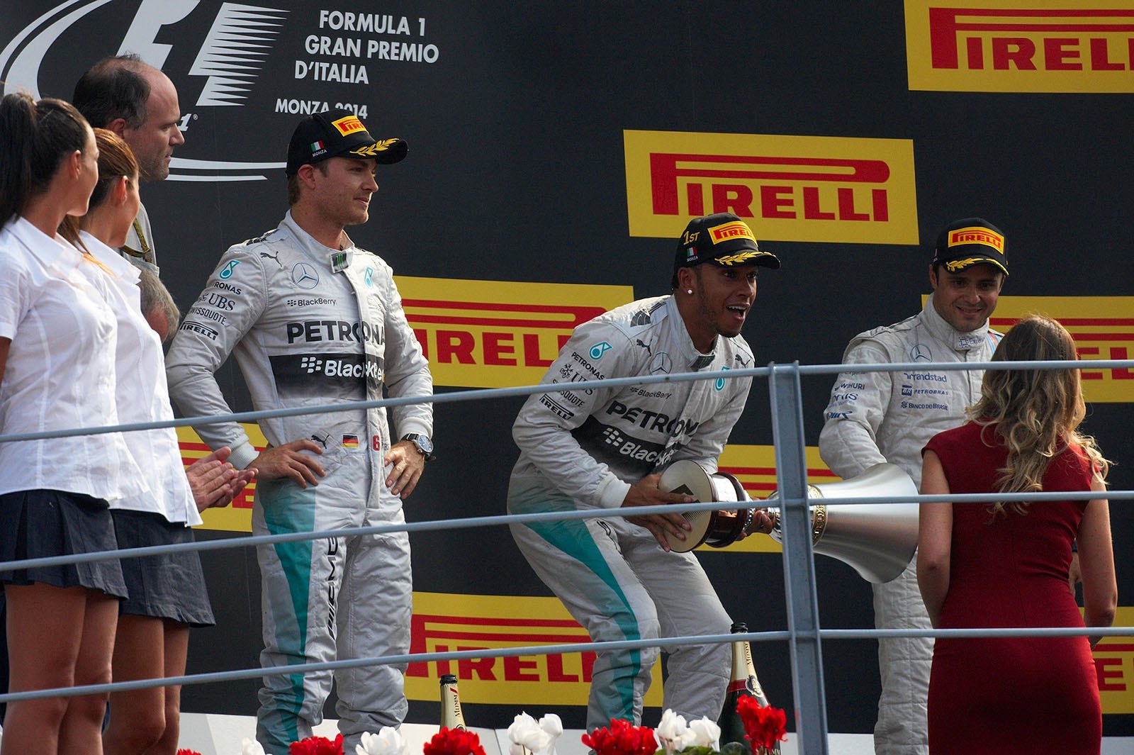 A very happy Italian Grand Prix winner Lewis Hamilton, Monza, 2014