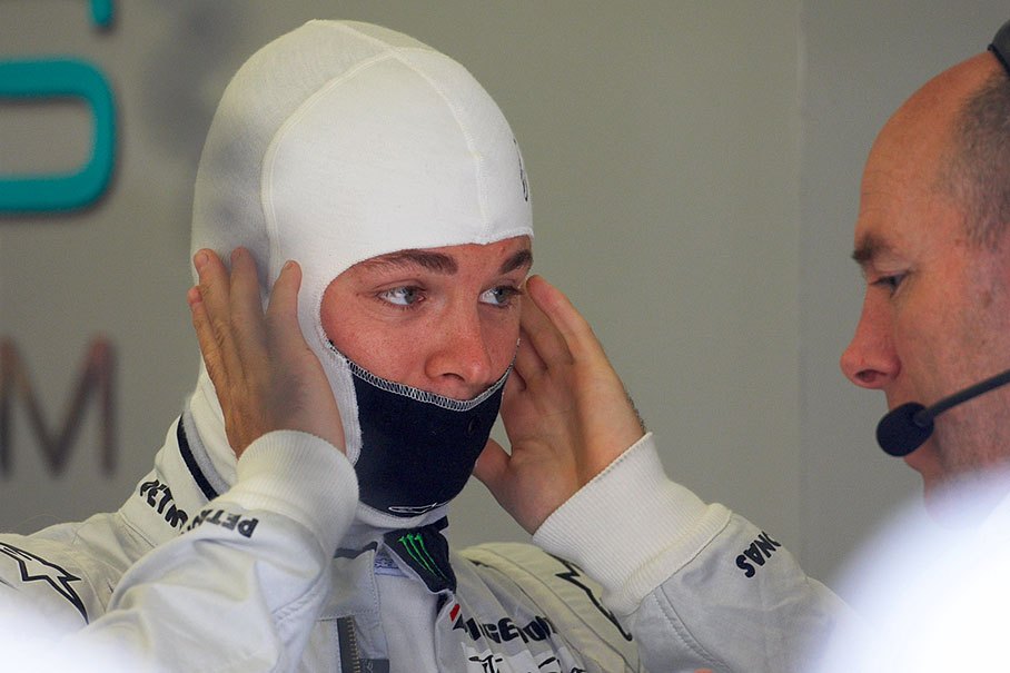 Nico Rosberg with his Mercedes racing engineer Jock Clear