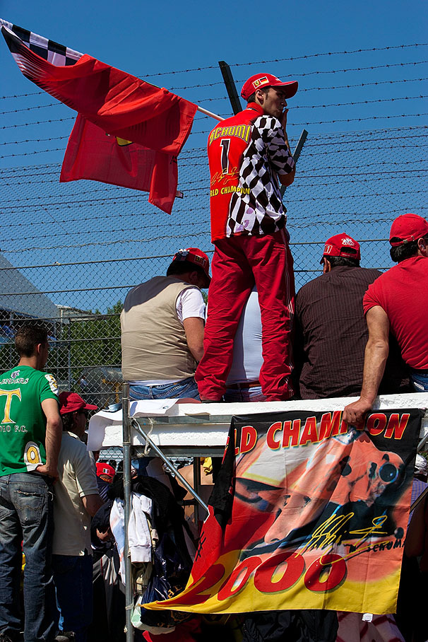 Fan behind fencing