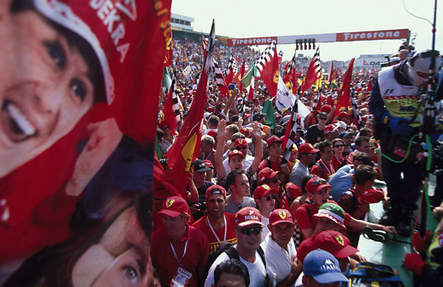 Australian fans on the grid after the race