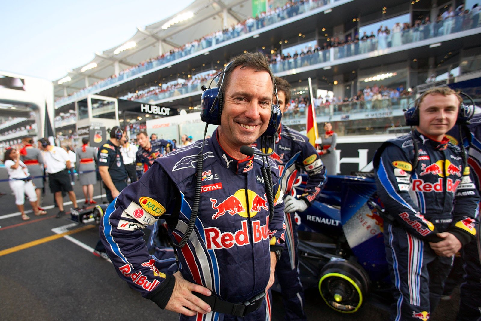 A happy Red Bull Racing's chief mechanic Kenny Handkammer on the grid