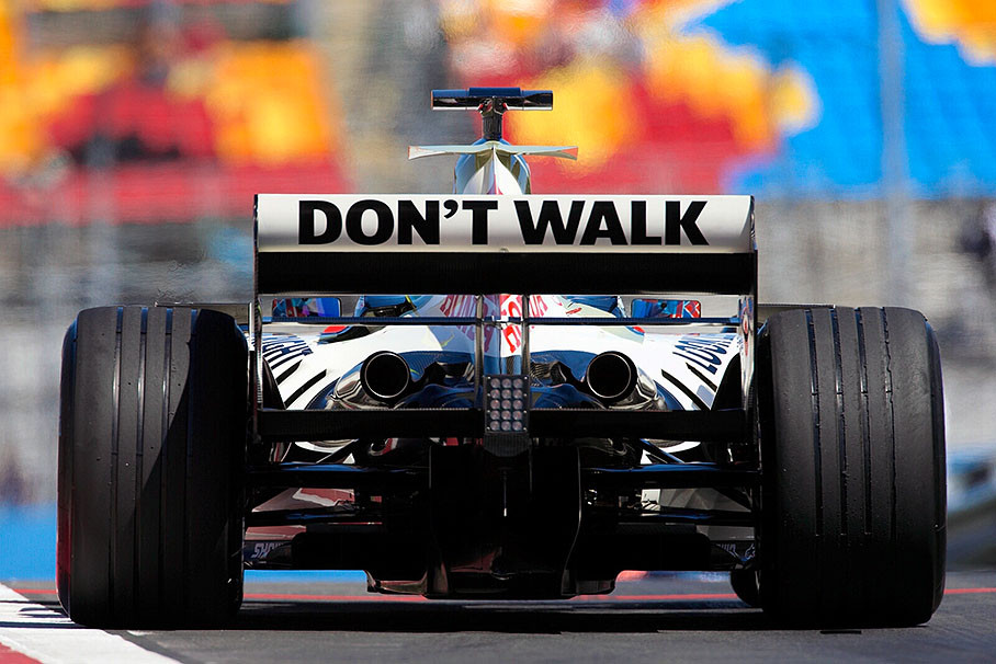 Rear view on Jenson Button's Honda