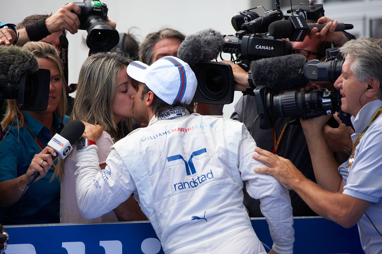Massa's wife Raffaela felicitates Felipes succsess in qualifying, Spielberg, Austrian Grand Prix, 2014