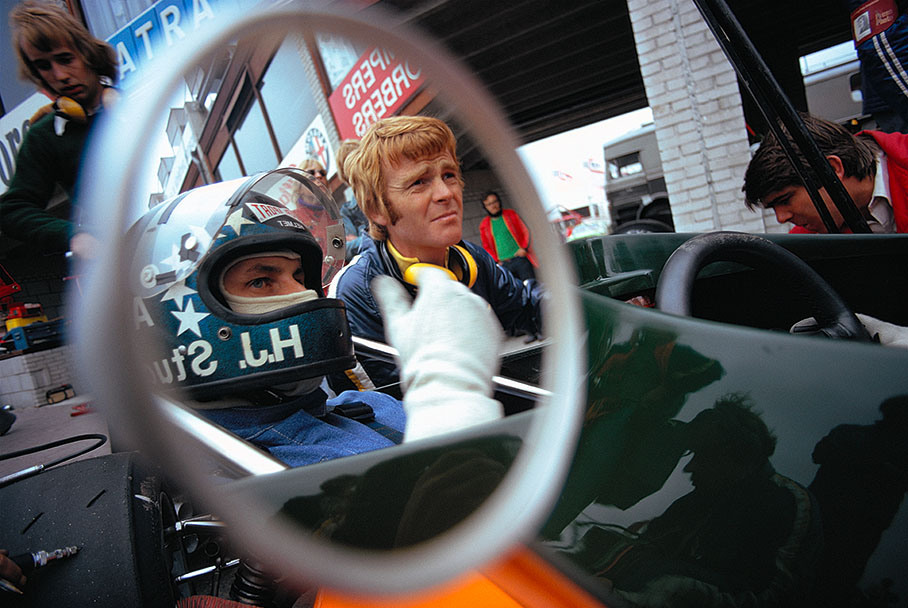 German driver Hans-Joachim Stuck and his March team boss Max Mosley