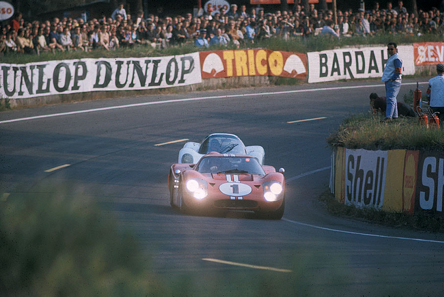 The winning Ford Mk IV J6 driven by Dan Gurney (USA) and A. J. Foyt (USA), entered by Shelby American Inc.