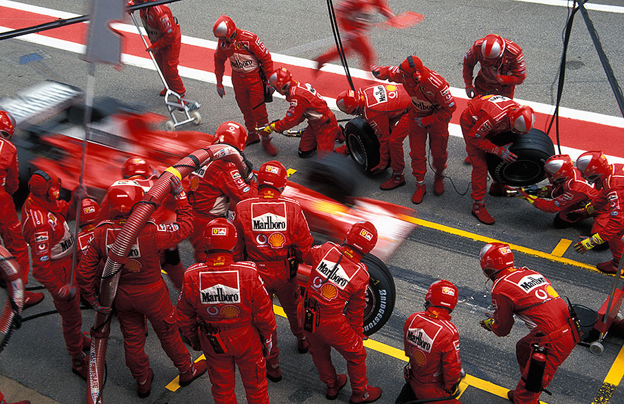 Michael Schumacher's well trained pit stop