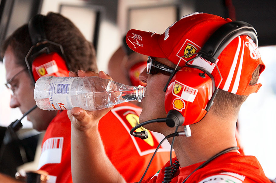 Michael Schumacher visits Stefano Domenicali at Ferrari command center