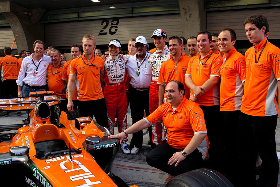 Spyker team with new co-owners Vijay Mallya and Michiel Mol