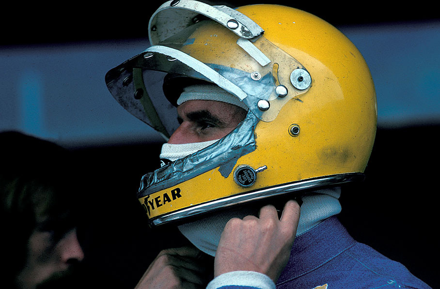 Harald Ertl gets ready for the Austrian GP 1976
