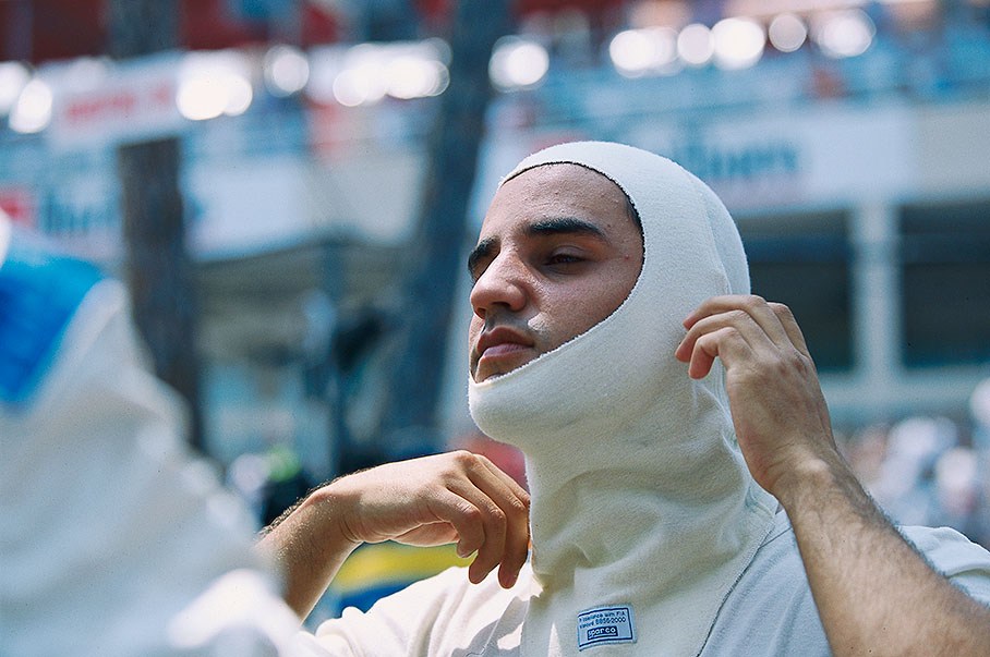 Montoya wearing a balaclava