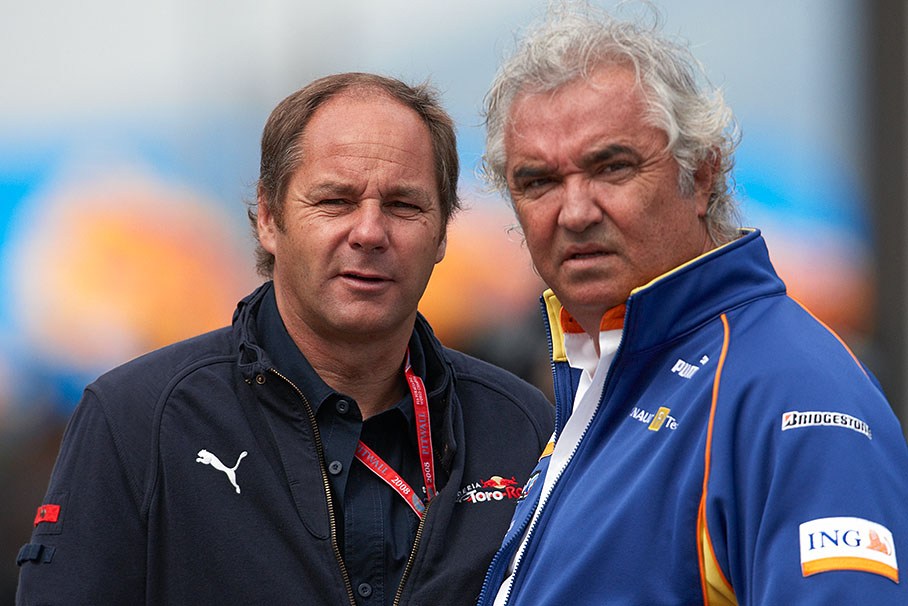 Toro Rosso boss Gerhard Berger and Flavio Briatore of Renault