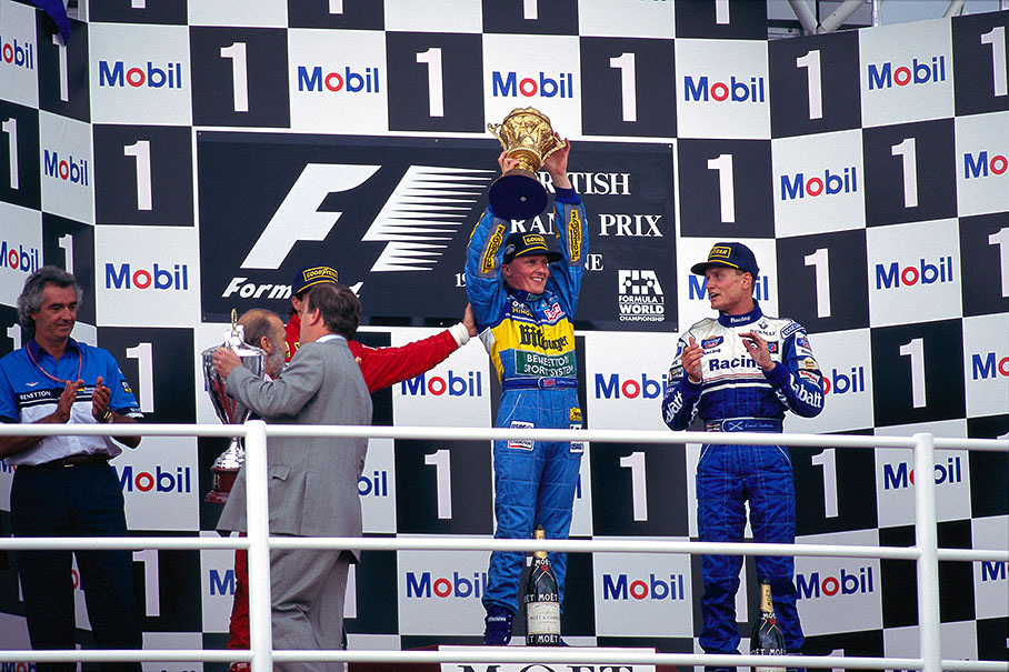 Johnny Herbert, whose future at Benetton is uncertain, obtained his first Grand Prix victory